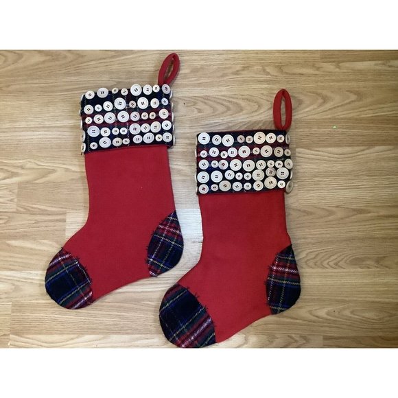 Christmas Stockings with Wooden Buttons - Picture 3 of 10